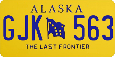 AK license plate GJK563
