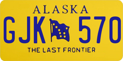 AK license plate GJK570
