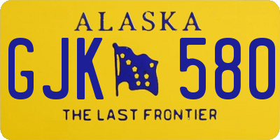 AK license plate GJK580