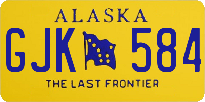 AK license plate GJK584