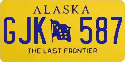 AK license plate GJK587