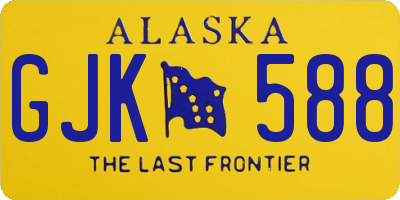 AK license plate GJK588