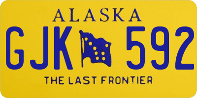 AK license plate GJK592