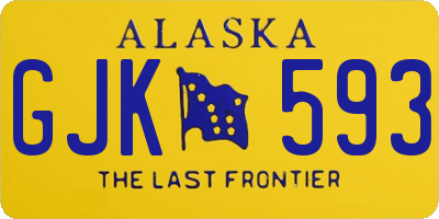 AK license plate GJK593