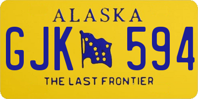 AK license plate GJK594