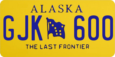 AK license plate GJK600