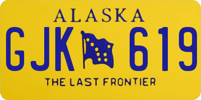 AK license plate GJK619