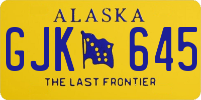 AK license plate GJK645