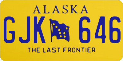 AK license plate GJK646