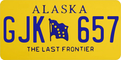 AK license plate GJK657