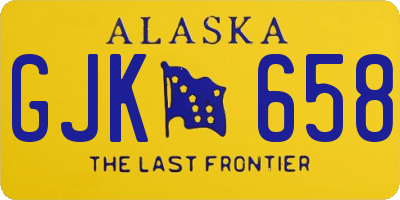 AK license plate GJK658