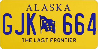 AK license plate GJK664
