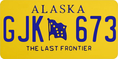 AK license plate GJK673