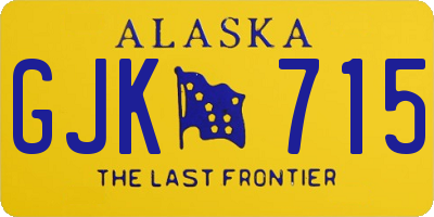 AK license plate GJK715