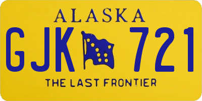AK license plate GJK721
