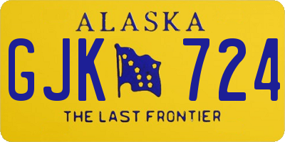 AK license plate GJK724