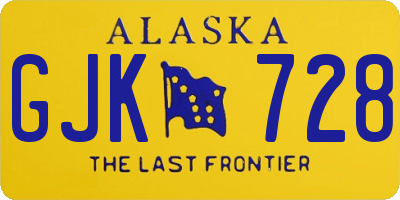 AK license plate GJK728