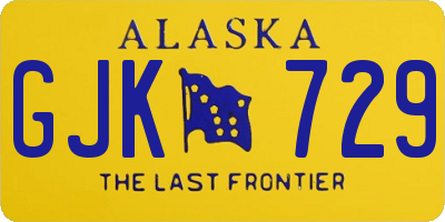 AK license plate GJK729