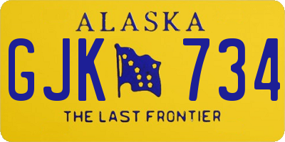 AK license plate GJK734