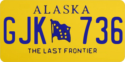 AK license plate GJK736