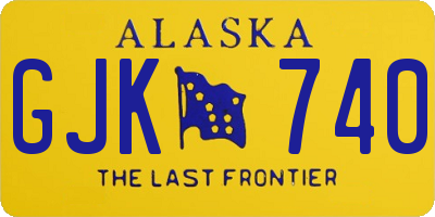 AK license plate GJK740