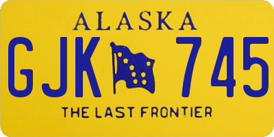 AK license plate GJK745