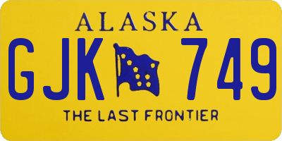 AK license plate GJK749