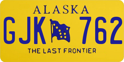 AK license plate GJK762
