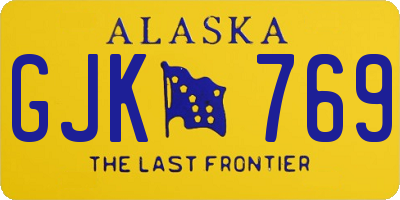 AK license plate GJK769