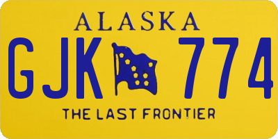 AK license plate GJK774