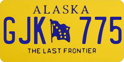 AK license plate GJK775