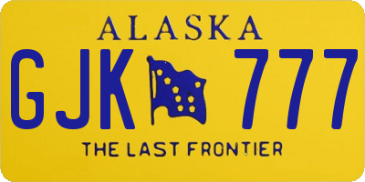 AK license plate GJK777