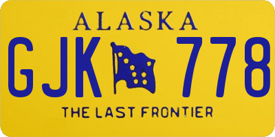 AK license plate GJK778