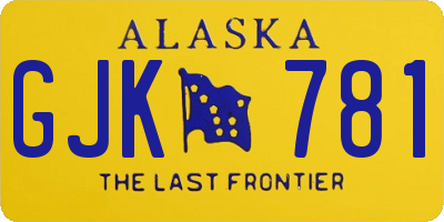 AK license plate GJK781