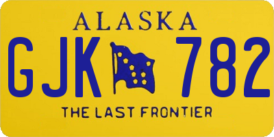AK license plate GJK782