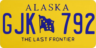 AK license plate GJK792