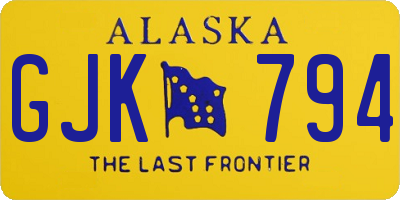AK license plate GJK794
