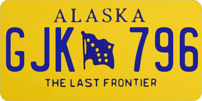 AK license plate GJK796