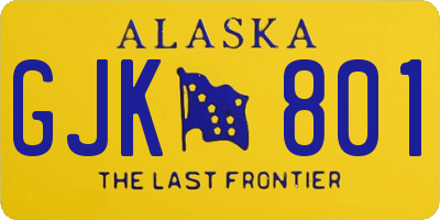 AK license plate GJK801