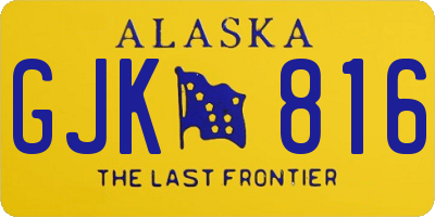 AK license plate GJK816