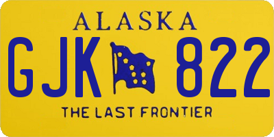 AK license plate GJK822