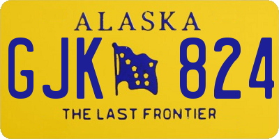 AK license plate GJK824