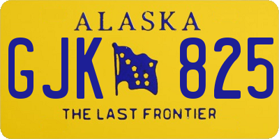 AK license plate GJK825