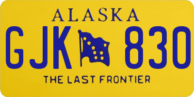 AK license plate GJK830