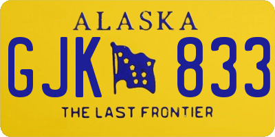 AK license plate GJK833