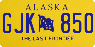 AK license plate GJK850