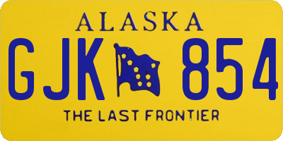 AK license plate GJK854