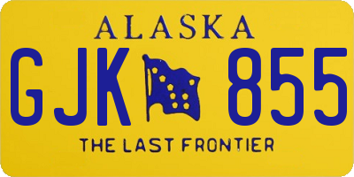 AK license plate GJK855