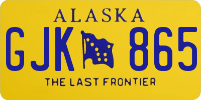 AK license plate GJK865