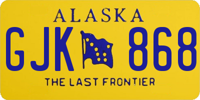 AK license plate GJK868